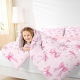 thumbnail image 3 of Erosebridal Teens Cute Ribbon Bow Queen Comforter Set 3pcs,Girls Kids Dreamy Princess Bow Knot Bedding Comforter Set,Pink Reversible,Ultra Soft Home Decor, 3 of 6
