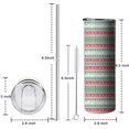thumbnail image 5 of 20oz Red and Green Christmas Pattern Skinny Tumblers Stainless Steel Tumbler with Lid and Straw,Vacuum Insulated Double Wall Travel Tumbler Cups with Cleaning Brush for Coffee,Tea, 5 of 6