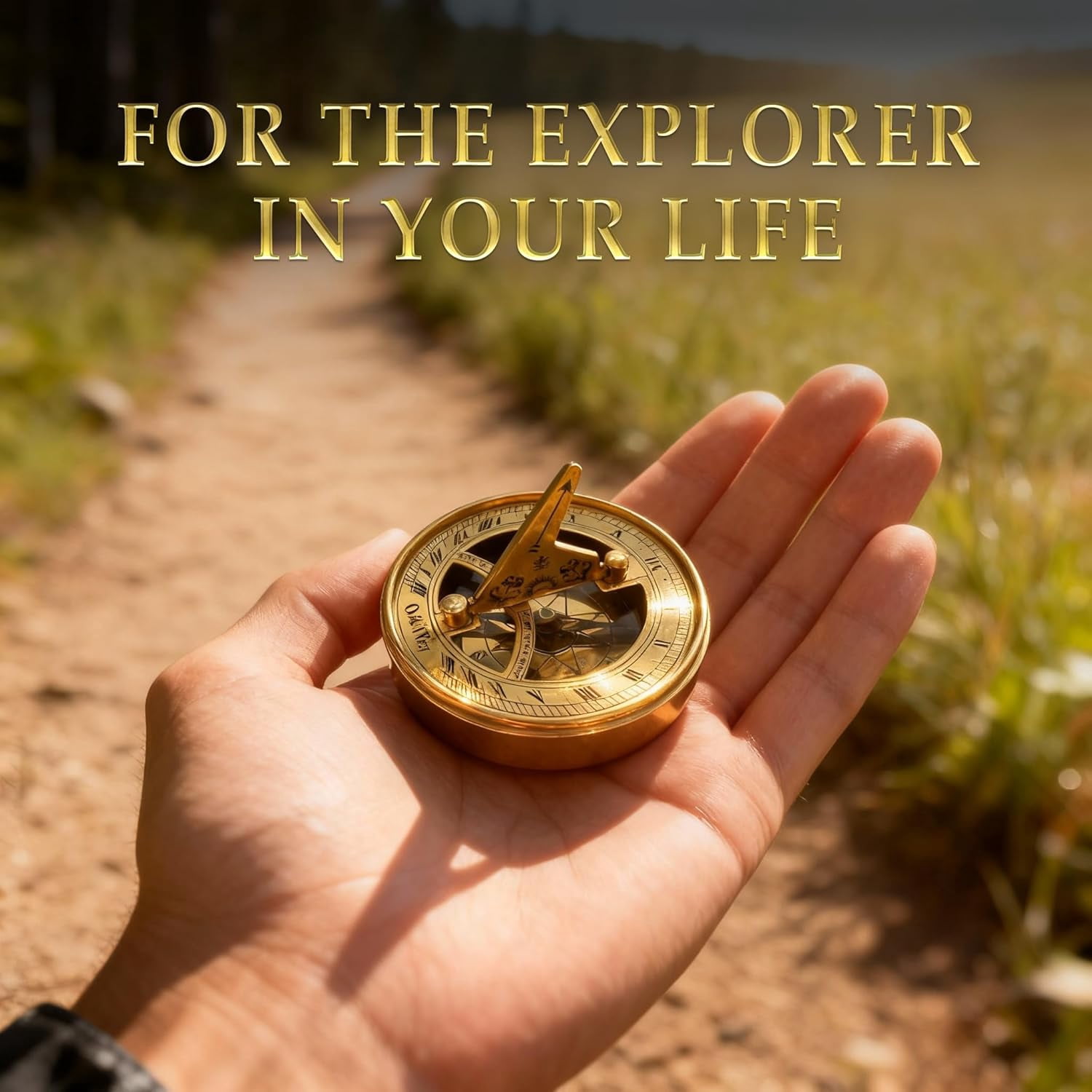 OakiWay Brass Sundial Compass Anniversary Gift for Husband,- Unique & Unusual Present Idea for Men, - Gift Card Included