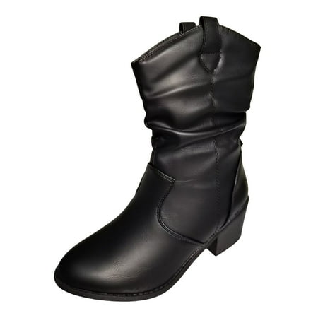 

Gubotare Women s Embroidered Modern Western Cowboy Boot(Black 9)