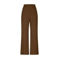 thumbnail image 4 of QATAINLAV Wide Leg Pants for Women Summer Baggy Flowy Linen Palazzo Pants Beach Casual Elastic Waist Trouser with Pockets Brown XL Mothers Day Gifts, 4 of 7