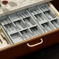 thumbnail image 7 of SpaceAid Bamboo Silverware Drawer Organizer with Labels, 15.6"L x 8"W x 2.4"H, Gray, 7 of 7