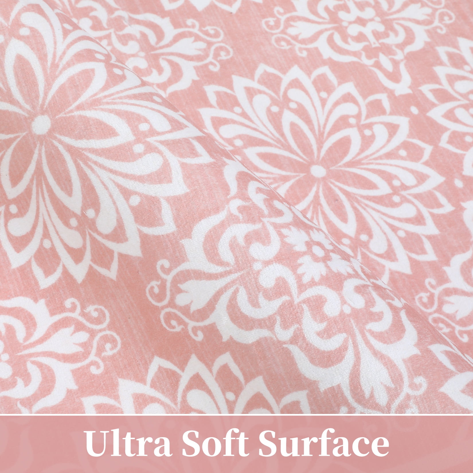 HOMERRY Indoor Washable 5' x 7' Area Rug Floral Rug for Living Room Non-Slip Floor Carpet for Bedroom, Pink