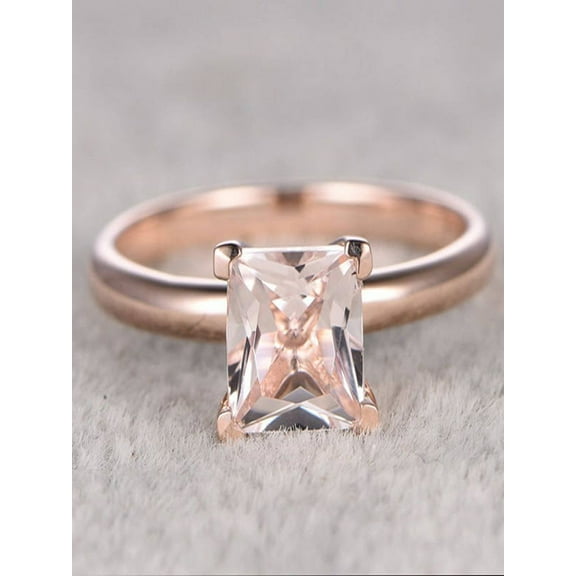 Bestselling Morganite Engagement Ring on Sale: 1 Carat Morganite Solitaire Engagement Ring in 10k Rose Gold