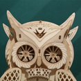 thumbnail image 4 of Kits creativos de modelos de reloj de búho 3D, reloj de escritorio de rompecabezas de madera, madera mecánica práctica, 4 of 5