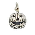 thumbnail image 1 of Sterling Silver 16" .8mm Box Chain Jack-o-lantern Halloween Pumpkin Pendant Necklace, 1 of 2