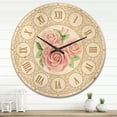 thumbnail image 2 of Designart 'Three Pink Roses Shabby Chic Vintage ' Modern Wood Wall Clock, 2 of 5