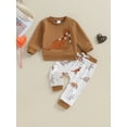 thumbnail image 3 of Musuos Toddler Boys 2PCS Pants Sets 6 12 18 24M 3T Long Sleeve Dinosaur Print Sweatshirt and Drawstring Pants Sets, 3 of 10