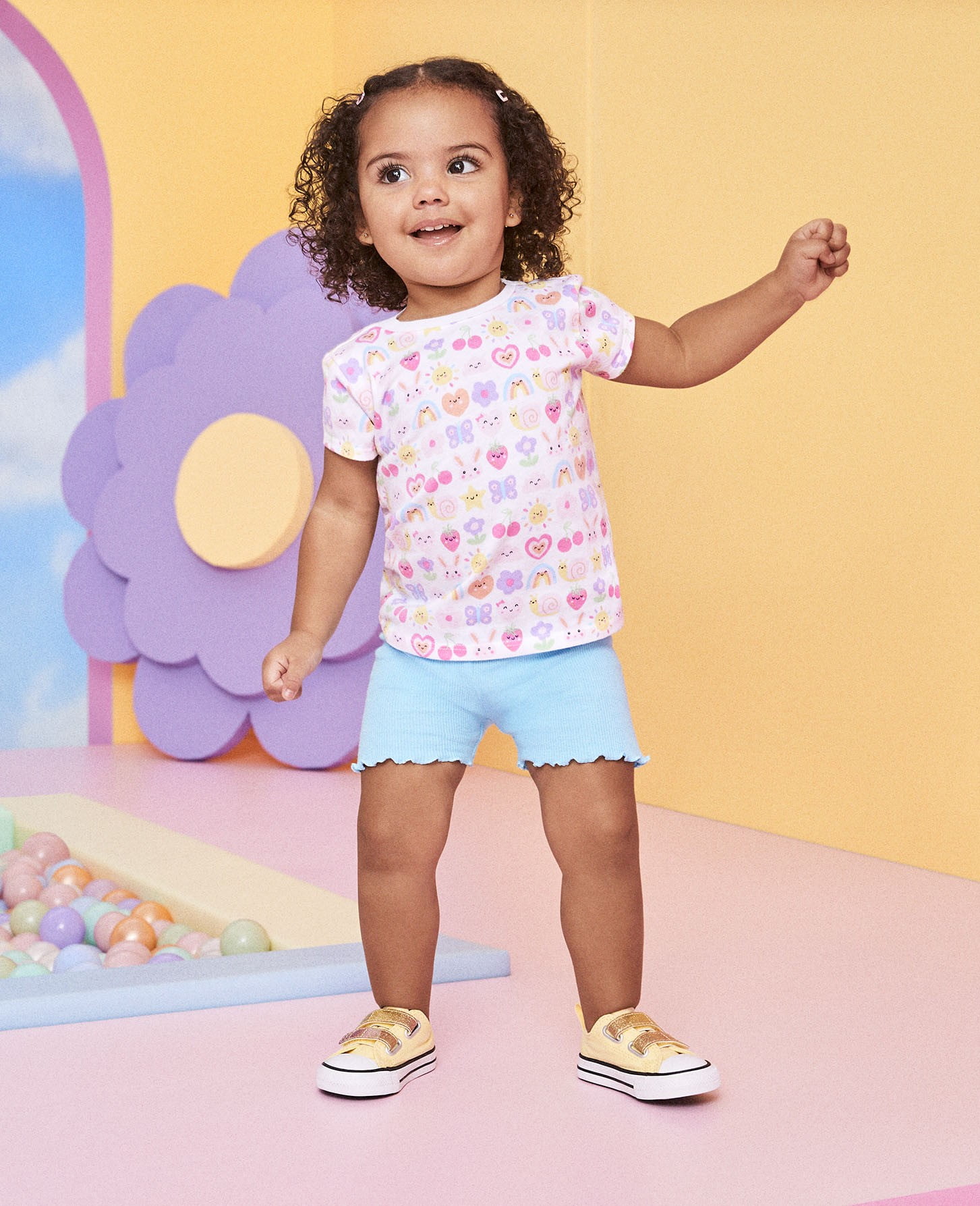Garanimals Baby Girl Printed Tee with Short Sleeves, Sizes 0M-24M