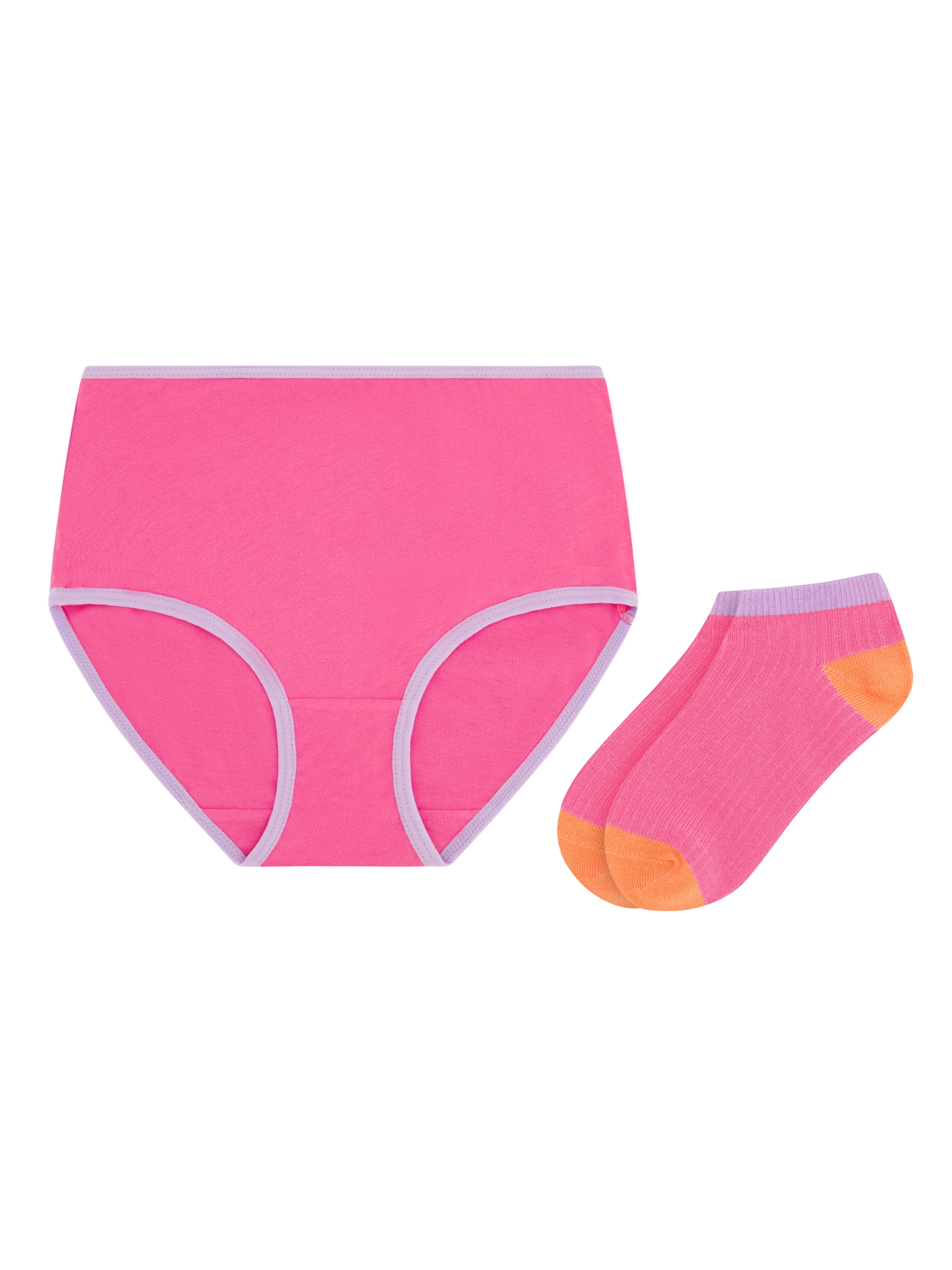 Wonder Nation Girls Cotton Underwear & Socks Bundle, 14-Pack, Sizes 4-16