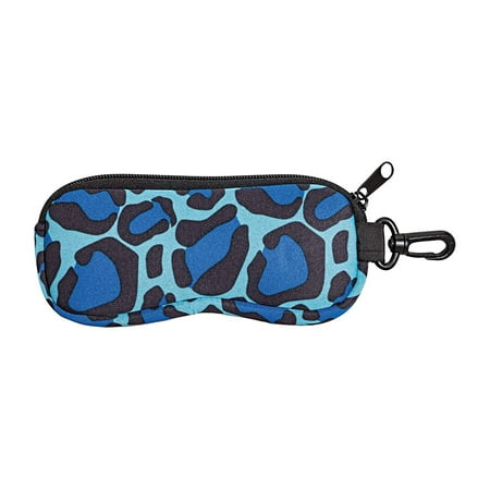 Floating Glasses Case For Men & Women, Soft Zippered Eyeglass Case With Clip- Camouflage, Blue