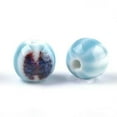thumbnail image 2 of GKNET 100pcs Porcelain Beads Round Fancy Antique Glazed 10-12mm Loose Ball Bead-Light Sky Blue, 2 of 6
