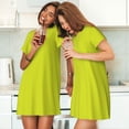 thumbnail image 4 of Fotbe Yellow Bata de Dormir para Mujer con Estampado, Camisón de Algodón de Manga Corta, Ropa de Dormir Casual, 4 of 6
