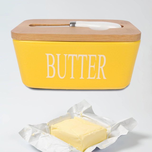 Contenedor de alimentos BLESIY Mantequilla rectangular amarillo