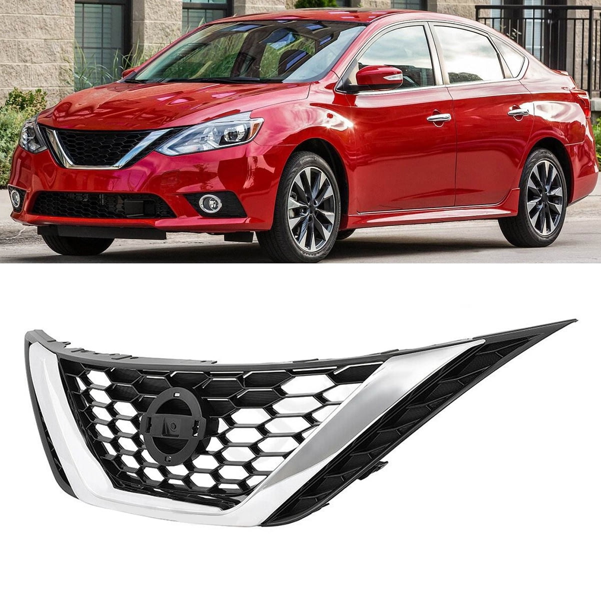Front Upper Grille Fit for Nissan Sentra (2016-2018) - Walmart.com