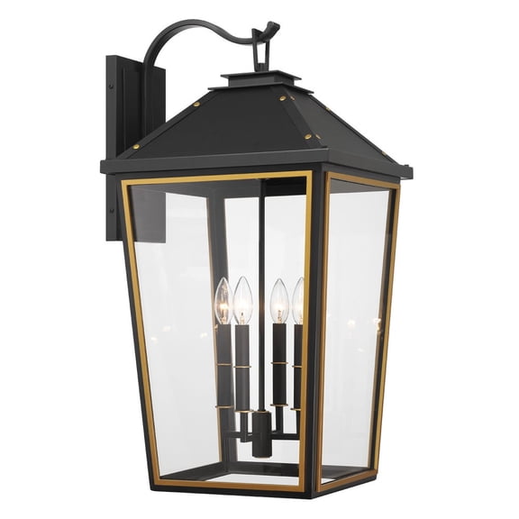 HAW-604-MK-TG Crystorama Lighting Hawkins - 4 Light Outdoor Wall Mount-29.75 Inch Tall and 15 Inch Wide