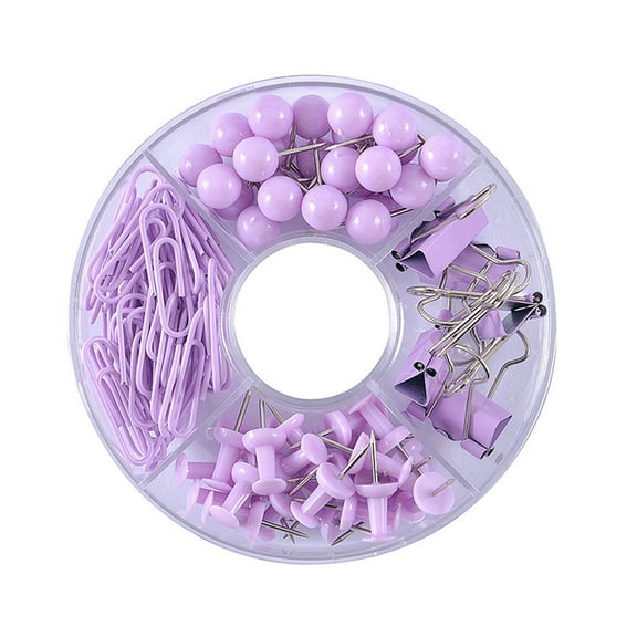 Wovilon Supplies Office Supplies For Women, Paper Clips, Binder Clips And Push Pins Set, Paperclips Thumb Tacks And Home Desk Supplies, Desk Organized