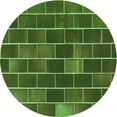 thumbnail image 1 of Ahgly Company Indoor Round Patterned Dark Lime Green Area Rugs, 4' Round, 1 of 6