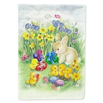 Carolines Treasures APH7091GF Easter Chicks and Bunny Flag Garden Size  Small multicolor