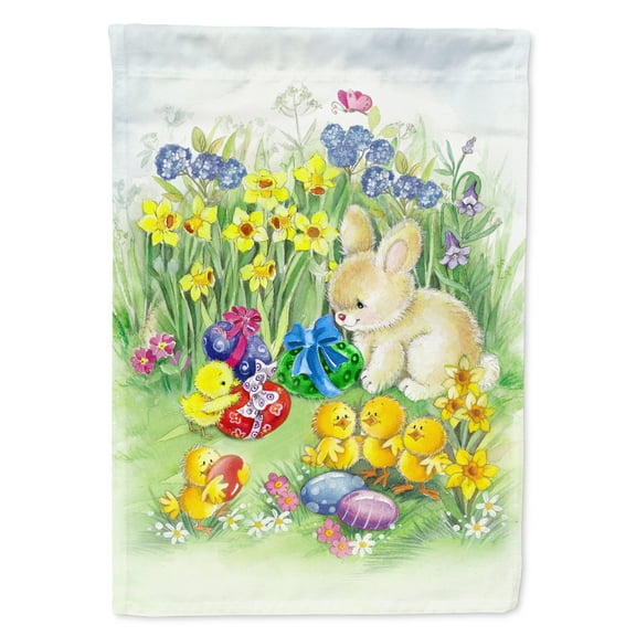 Carolines Treasures APH7091GF Easter Chicks and Bunny Flag Garden Size  Small multicolor