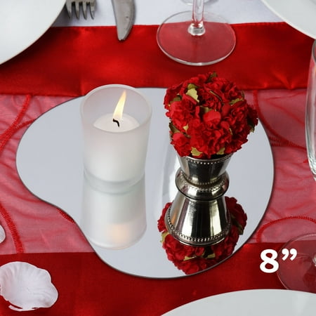 Balsacircle 6 Pcs X Heart 8 Glass Mirror Wedding Table Decorations