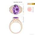 thumbnail image 4 of ANGARA Natural 5.25 ct Amethyst Ornate Shank Cocktail Ring with Diamonds in 14K Rose Gold for Women (Size-14x10mm) | February Birthstone, Anniversary, Jewelry Gift for Women | Natural Amethyst Ring, 4 of 8