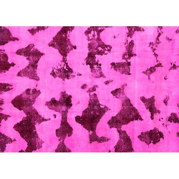 Ahgly Company Indoor Rectangle Abstract Pink Modern Area Rugs, 2' x 5'