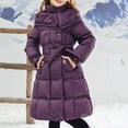 thumbnail image 6 of KAUOD Girls Long Puffer Jackets Winter Thick Warm Hooded Parka Coats Windproof Soft Quilted down Outwear Padded Coats, 6 of 8