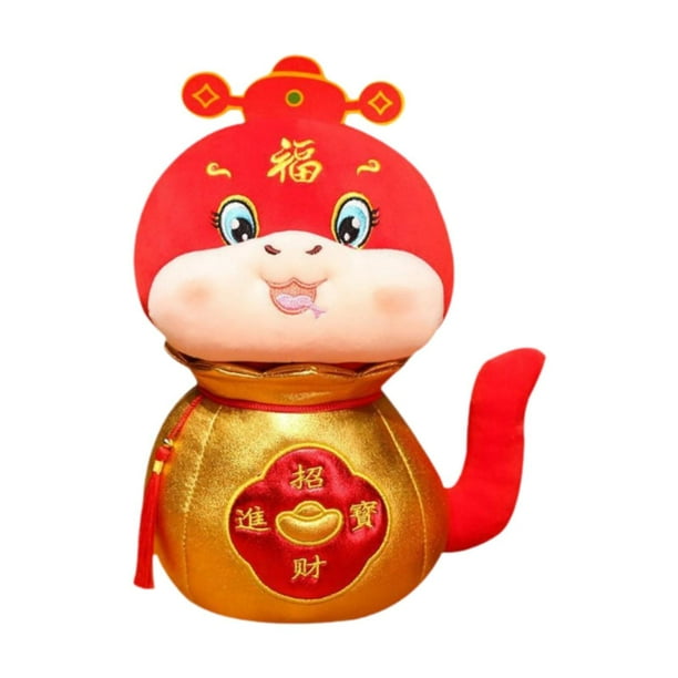 Serpiente de peluche de Año Nuevo chino, juguete de serpiente, recuerdo de fiesta, accesorio fotográfico creativo Altura 22 cm
