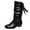 Black, variant on Boots for Women,Low Heel Round Toe Back Lacing Mid Calf Boots For Autumn Winter Comfort Casual Wear,Knee High Boots Women,White,9.5