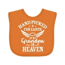 Inktastic Handpicked for Earth by My Grandpa in Heaven Angel Wings Boys or Girls Baby Bib