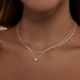 thumbnail image 2 of Diamond Necklaces for Women, 18k Gold/Silver Plated Dainty Necklace Simple Silver CZ Diamond Choker Necklaces for Women Trendy Gold Necklace Jewelry Gifts, 2 of 7