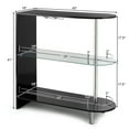 thumbnail image 3 of Costway Wine Rack Unit w/Tempered Glass Shelf & Glass Holders Glossy  Black, 3 of 11