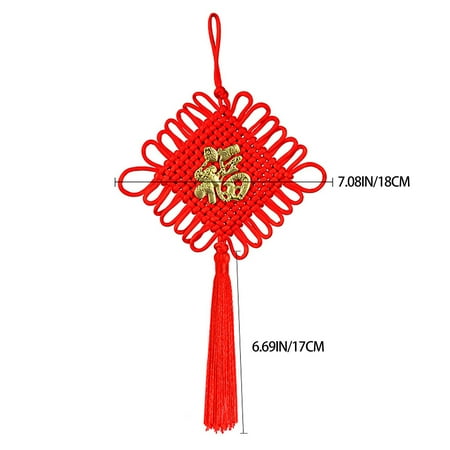 

New Year Chinese Knot Small Pendant Embroidered Blessing Word Fortune Auspicious Hand-Woven Car Large Peace Knot Tassel Pendant A Fengga Office Cabinet Clearance Sale 1X Tassel Pendant
