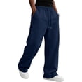 thumbnail image 3 of Dwelliawo Men's Casual Baggy Pants Lightweight Wide Leg Lounge Travel Pants Streetwear with Pockets Navy XL, 3 of 5