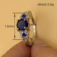 thumbnail image 4 of EOEMY 925 Sterling Silver Blue Crystal Rings Womens Wedding Ring Jewelry Sz 6-10-7, 4 of 4