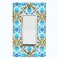 thumbnail image 1 of Metal Light Switch Plate Cover Fancy Teal Tile Pattern TIL012, 1 of 13