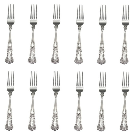 Gorham Blossom 18/10 Stainless Steel Dinner Fork (Set of Twelve)