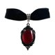 thumbnail image 4 of Women Choker Vintage Gothic Water Drop Geometric Adjustable Dress Up Velvet Ladies Faux Gemstone Pen--Black-Model code 27969 Black, 4 of 5