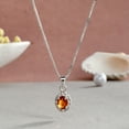 thumbnail image 6 of Femme Jam 925 Sterling Silver Natural Golden Topaz Gemstone & Zirconia Crystals Pendant / Locket for Women, 6 of 7