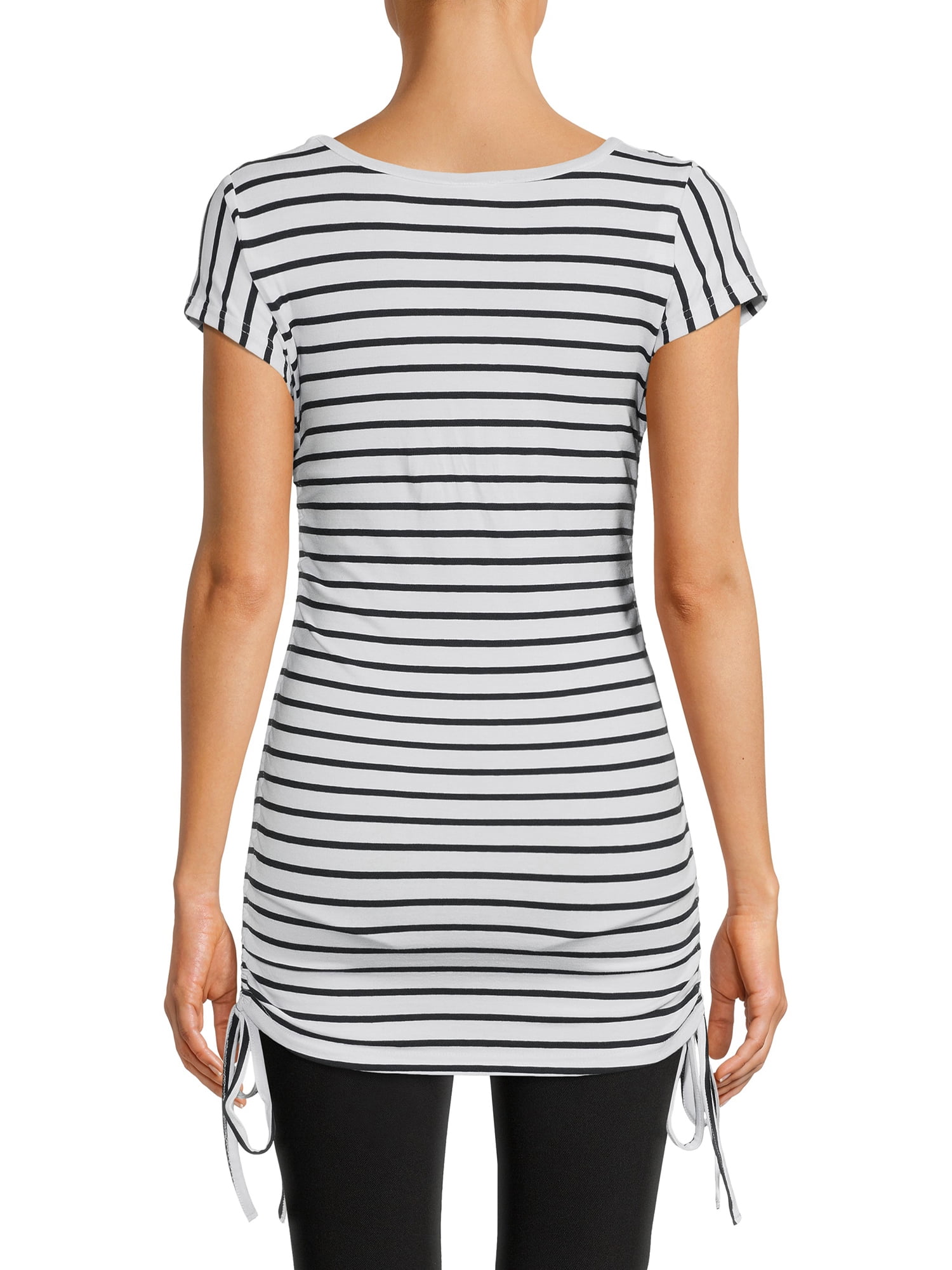 Oh! Mamma Maternity Women's Scoop Neck Tee with Side Seam Drawstring (Women's & Women's Plus)
