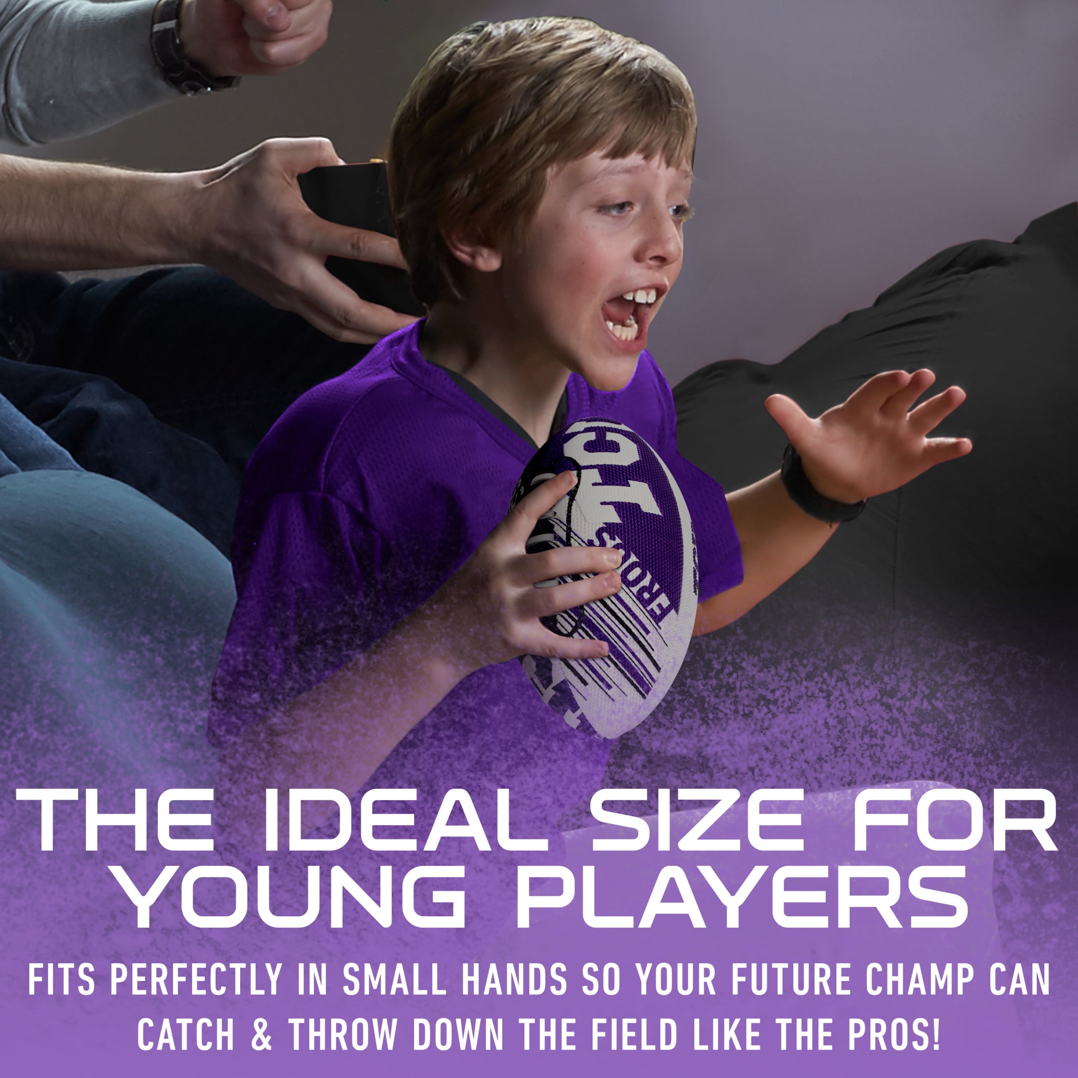 NCAA TCU Horned Frogs Foam Football - Youth Mini Football for Kids - 8.5" Junior Soft Foam Football - SPACELACE Easy Grip Cover - Perfect Toy Football for Kids