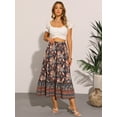 thumbnail image 4 of DARING DIVA Women's Boho Floral Casual Beach Flowy Maxi Skirt XS Dark Blue, 4 of 6
