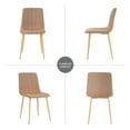 thumbnail image 4 of Upholstered Dining Chairs Set of 4 Kitchen Side Chair with Metal Legs Modern Leisure Chair for Lounge Living Room Bedroom Dining Room Restaurant, Brown, 4 of 7