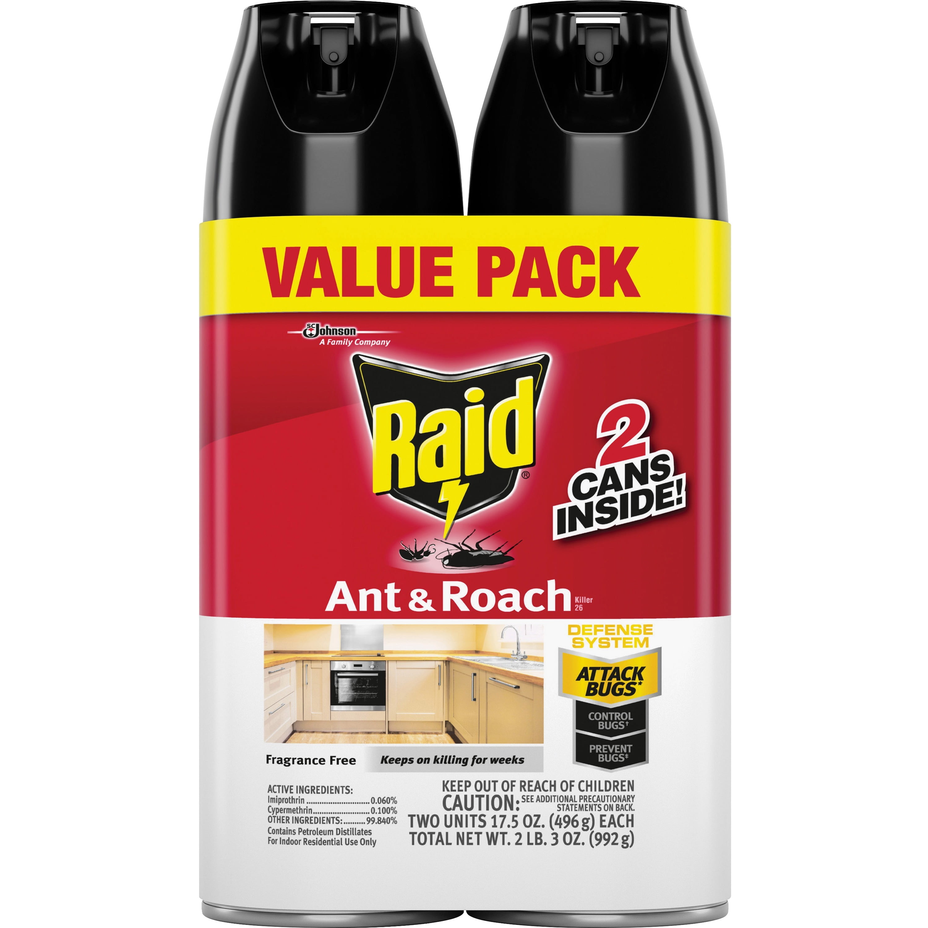 Raid, SJN697322CT, Ant/Roach Killer Spray, 12 / Carton, Multi - Walmart
