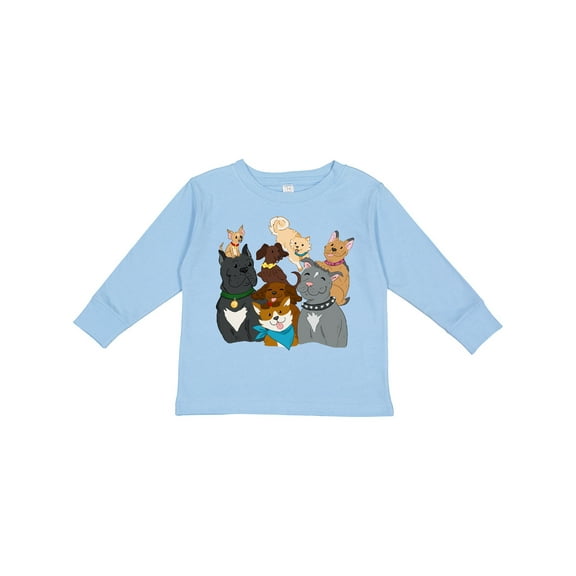 Inktastic Happy Dog Family Boys or Girls Long Sleeve Toddler T-Shirt