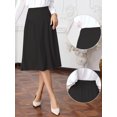 thumbnail image 2 of DARING DIVA Women's Elastic High Waisted Pleated A Line Midi Skirt S Black, 2 of 6