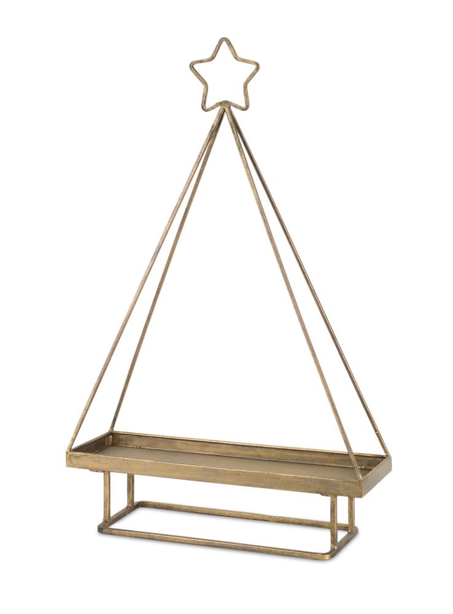 Set of 3 Brown Antique Style Decorated Tree Tray with Bottom Stand and