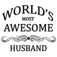 thumbnail image 2 of CafePress - World's Most Awesome Husband -  Round Wood Ornament 4", 2 of 2