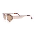 thumbnail image 4 of Womens Tapered Thick Temple Subtle Cat Eye Inset Lens Metal Rim Sunglasses Gold - Brown, 4 of 5